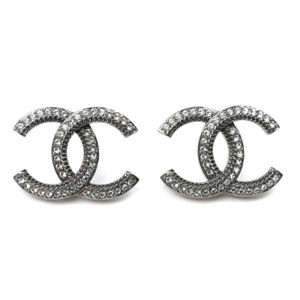 CHANEL（シャネル） メタル ココマーク ラインストーン ピアス