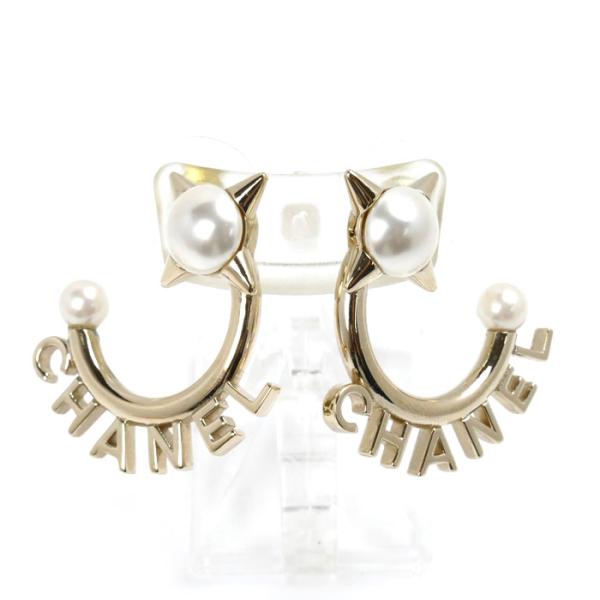 CHANEL CCロゴ スタッド ピアス パール シャネル レアモデル 美品 s-musee_360110484