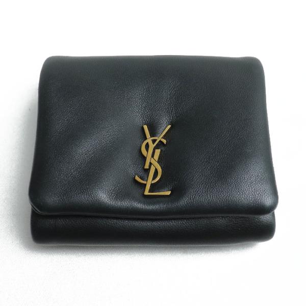 SAINT LAURENT 三つ折り財布 カリプソコンパクトウォレット ブラウン SAINT LAURENT サンローラン （SAINT LAURENT） カリプソ コンパクト