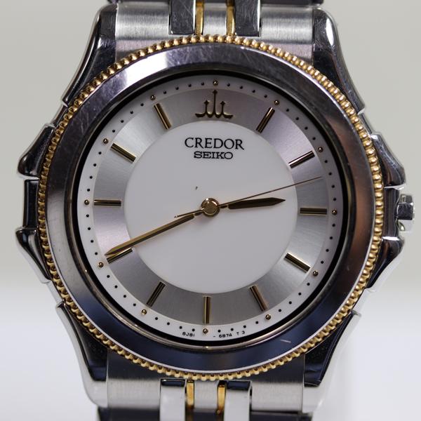 SEIKO セイコー クレドール メンズ腕時計 SS/18KTモデル シルバー/ホワイト文字盤 8J81-6B60/GCAR034 クォーツ /中古/MT2659 :k24-468:古恵良販売 通販 セイコー SEIKO クレドール 時計 腕時計 ダイヤモンド文字盤 18KT YG 電池式 Qz メンズ 7770-5220 電池交換済み 送料無料23BNS 101643555