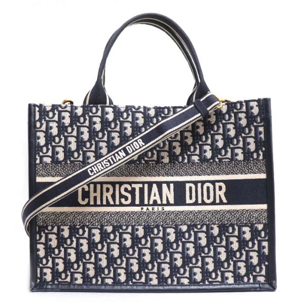 【未使用級】DIOR ブックトート ミディアム オブリーク ネイビー Dior ディオール ブックトート ミディアム オブリーク トートバッグ