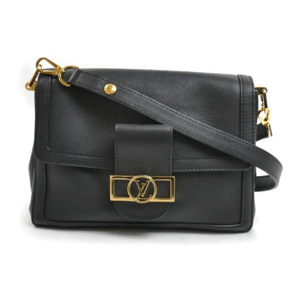 ルイヴィトン ドーフィーヌ MINI ブラック ショルダーバッグ ツイード 黒 LOUIS VUITTON（ルイ・ヴィトン） ドーフィーヌ ソフトMM ショルダー