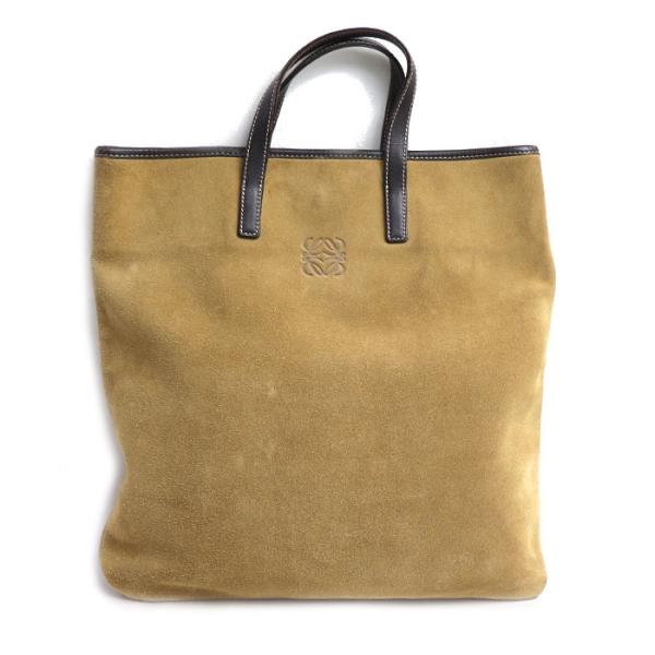 LOEWE（ロエベ） アナグラム スエード トートバッグ ベージュ ブラウン