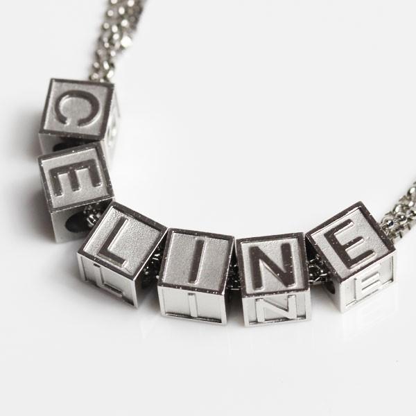 セリーヌ CELINE プラチナネックレス PT プラチナ キューブ 21.6  