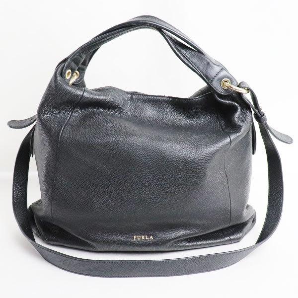 フルラ FURLA レザー 2WAYショルダー ハンドバッグ ブラック 中古/質屋  