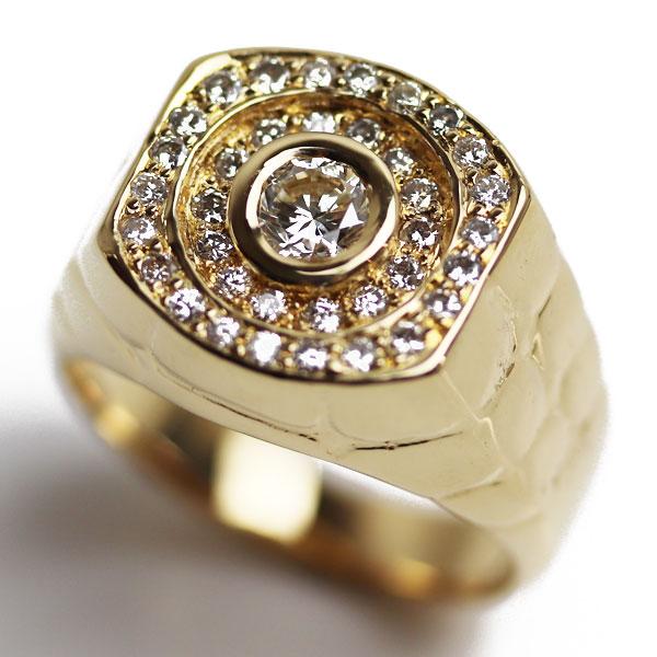 K18YG イエローゴールド リング・指輪 ダイヤモンド0.60ct/0.59ct 23号 
