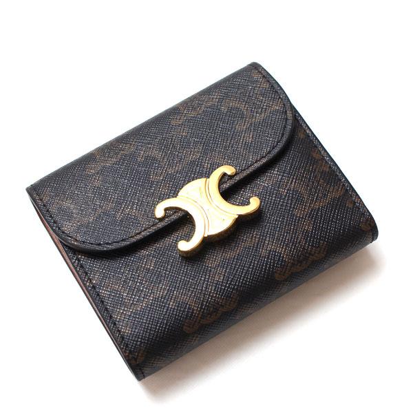 CELINE セリーヌ スモール トリオンフウォレット 三つ折り財布 タン
