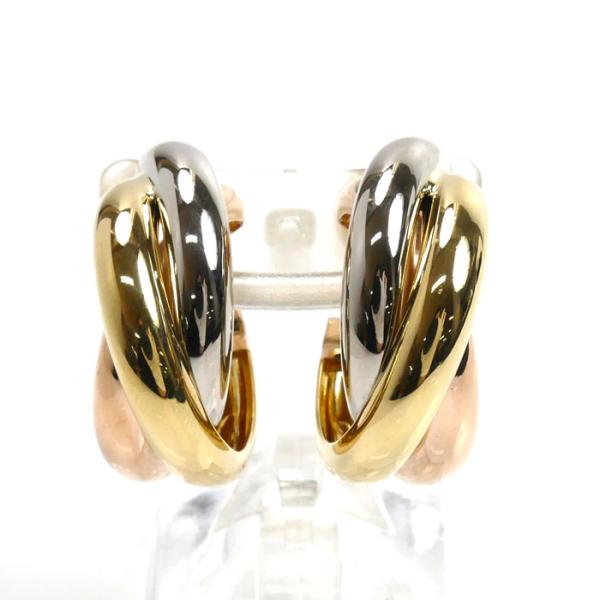 Cartier CARTIER カルティエ K18YG/PG/WG トリニティ イヤリング 14.4g  