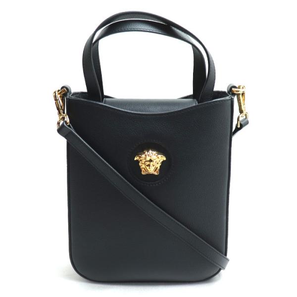 VERSACE ヴェルサーチ メデューサ スクエア ハンドバッグ 2Wayショルダーバッグ ブラック 1011777 ICチップ レディース【中古】【美品】 VERSACE ヴェルサーチ メデューサ スクエア ハンドバッグ 2Way
