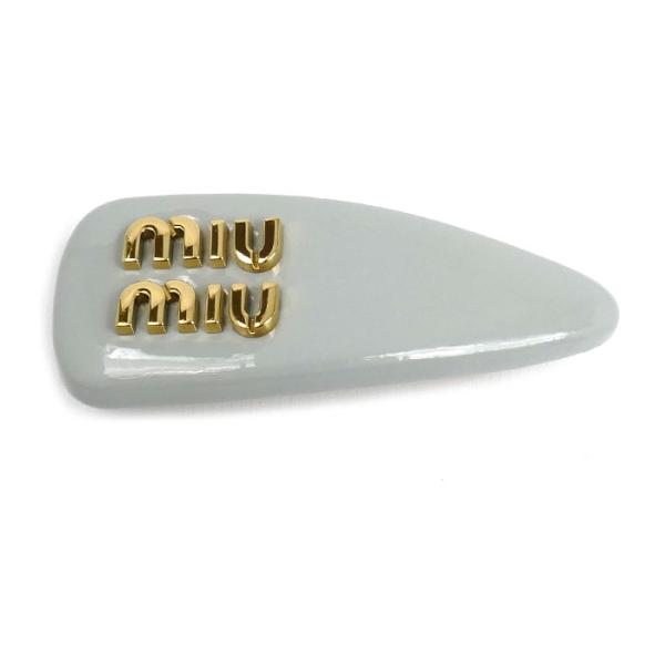 miu miu（ミュウミュウ） パテントレザー ヘアクリップ バレッタ