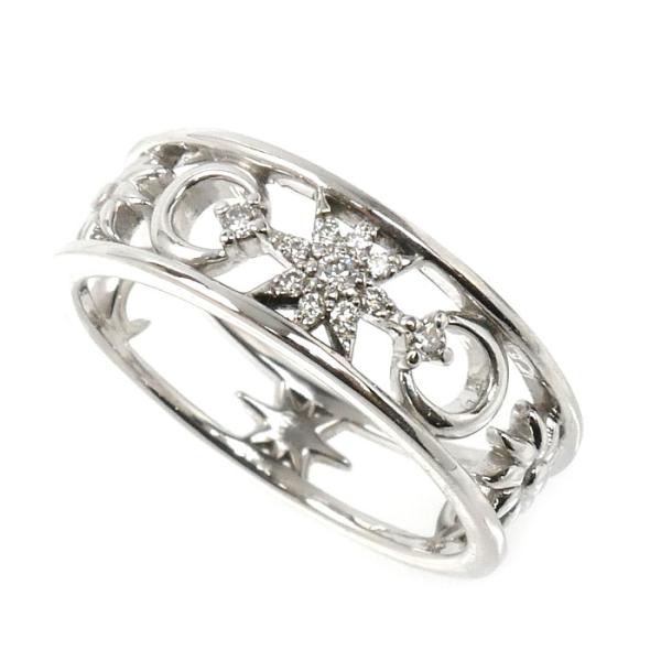 STAR JEWELRY スタージュエリー K18WG ホワイトゴールド ムーン＆サン 