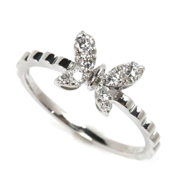 Pt900プラチナ 蝶 バタフライ リング・指輪 ダイヤモンド0.20ct 12号  