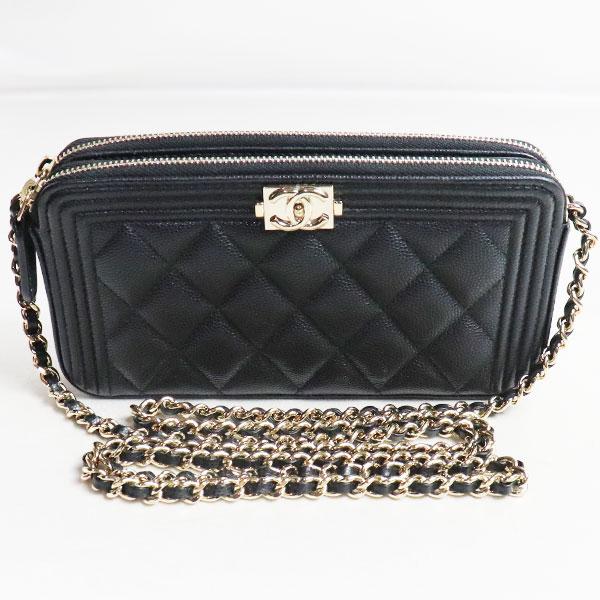 Chanel シャネル ボーイシャネル キャビアスキン チェーンウォレット A84069 ブラック ゴールド 中古 美品 Mb20 0627 10 古恵良販売 通販 Yahoo ショッピング