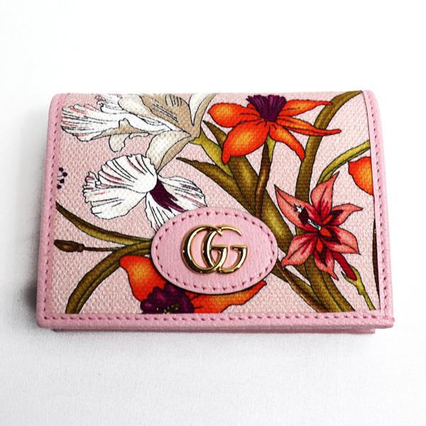 未使用品/買取品 グッチ GUCCI コンパクト ウォレット フラワー  