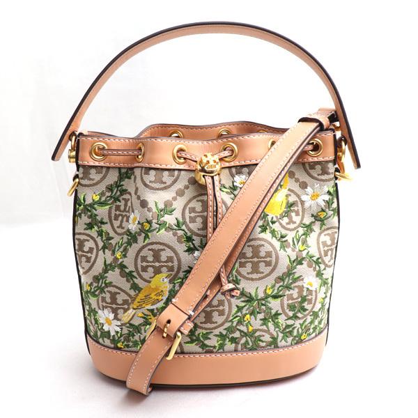 TORY BURCH トリーバーチジャカード エンブロイダリー バケットバッグ