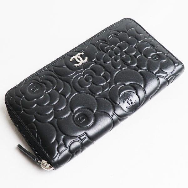 CHANEL シャネル カメリア エンボス ココマーク 長財布ラウンド
