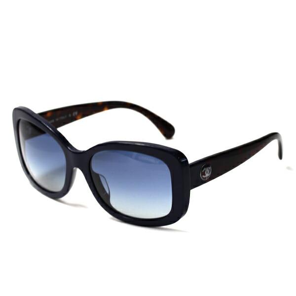 CHANEL シャネル サングラス 5322-A C.1021/S2 57□18 135 ココマーク ネイビー/ べっ甲調/中古