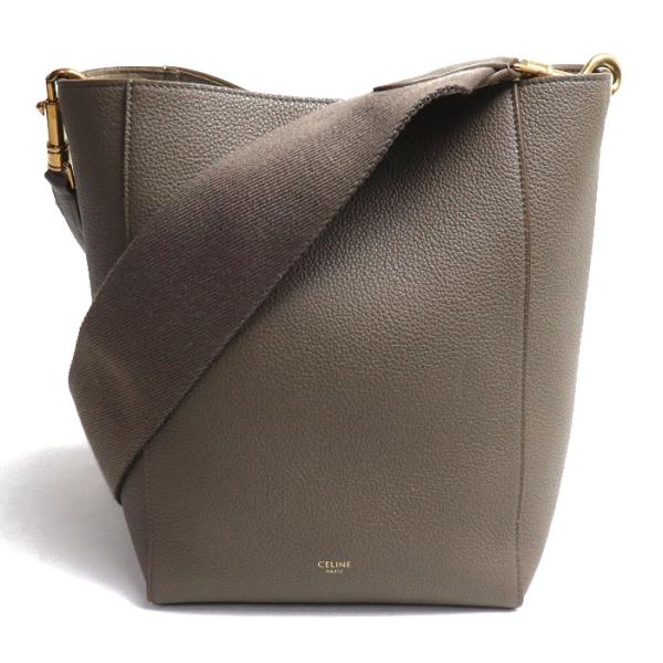 CELINE セリーヌ サングル バケット スモール ショルダーバッグ グレー 