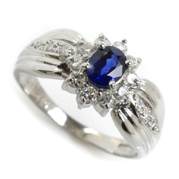 Pt900プラチナ リング・指輪 サファイア0.40ct ダイヤモンド0.25ct 