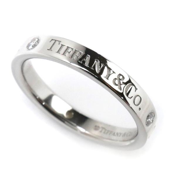 ティファニー TIFFANY PT950 プラチナ リング 9号 3mm 指輪 TIFFANY&Co.（ティファニー） Pt950プラチナ フラット バンド 3Pダイヤ