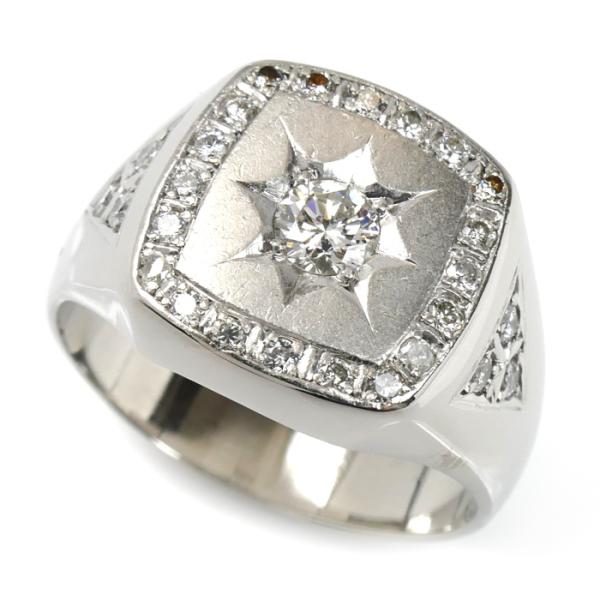 Pt900プラチナ リング・指輪 ダイヤモンド0.36ct/0.30ct 21号 21.0g