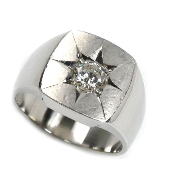 Pt900プラチナ 印台 リング・指輪 ダイヤモンド0.507ct 22号 25.4g