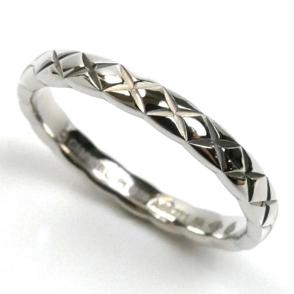 CHANEL シャネル Pt950プラチナ マトラッセ 3Pダイヤ スモール リング  