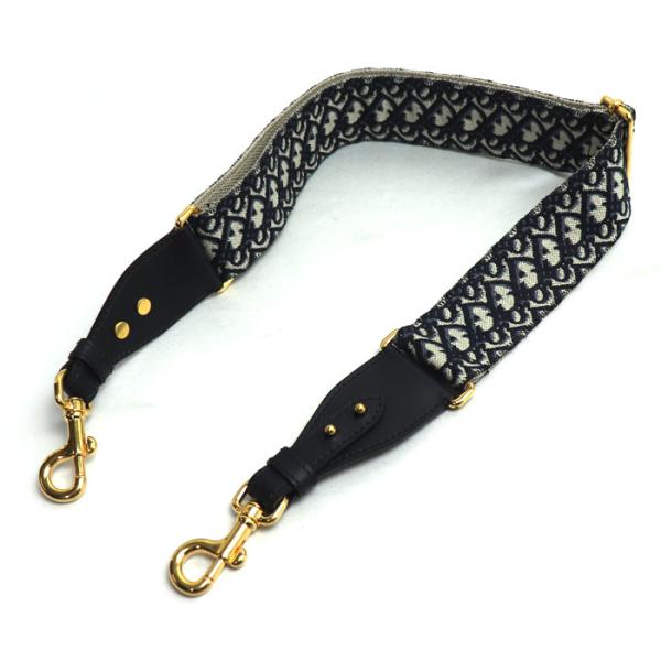 クリスチャンディオール Christian Dior ショルダーストラップ ロゴ エンブロイダリー オブリーク ネイビー Christian Dior クリスチャンディオール オブリーク エンブロイダリー