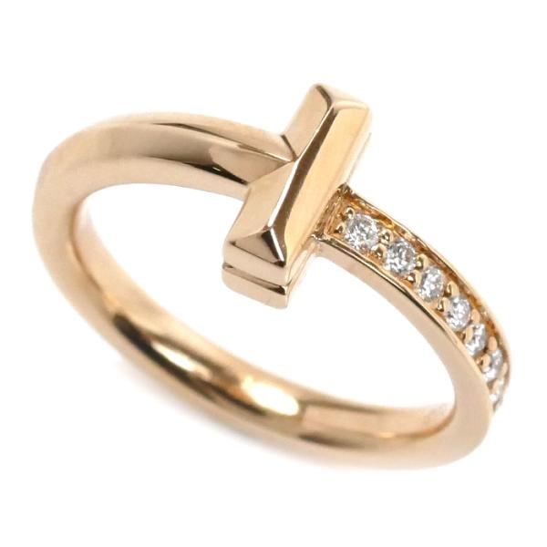 Tiffany 1Pダイヤ シルバーリング 9.5号 TIFFANY&Co.（ティファニー） K18PG T ワンナロー 9Pダイヤ リング