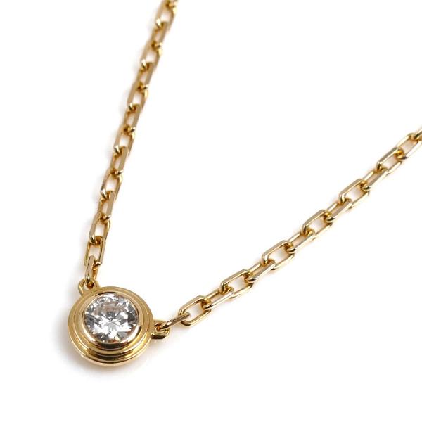 CARTIER カルティエ K18PG ピンクゴールド ダムール SM ネックレス B7215700 ダイヤモンド 2.8g 38/41cm レディース 中古 美品