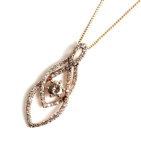 MN3706 K18PG ピンクゴールド ダイヤモンドネックレス Ｄ0.44 2.5ｇ