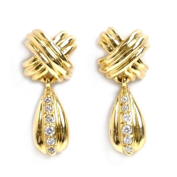 Tiffany イエローゴールド ダイヤモンド ピアス TIFFANY&Co. ティファニー ドッツ ダイヤモンド ピアス K18