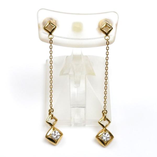 DE BEERS（デビアス） K18YG FOREVER MARK ロングチェーン ピアス