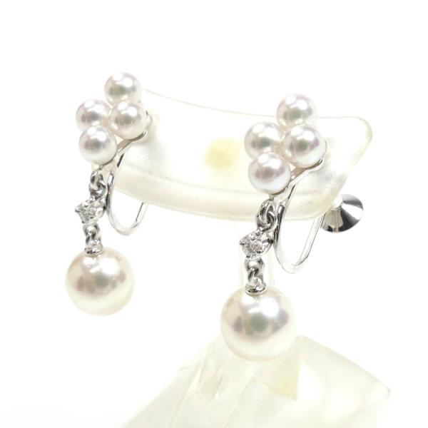 MIKIMOTO（ミキモト） K18WG ホワイトゴールド イヤリング アコヤ 