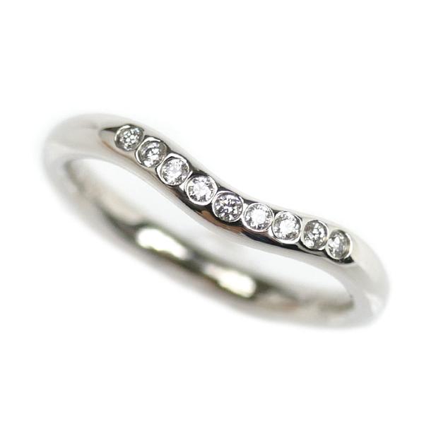 c698 ティファニー　カーブド　バンド　ダイヤ9P プラチナ　リング　約10号 TIFFANY&Co. ティファニー カーブドバンド リング 指輪 9.5号