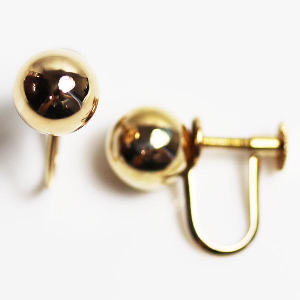 K18 イエローゴールド ボール デザインイヤリング 1.7g ネジ式 /中古  