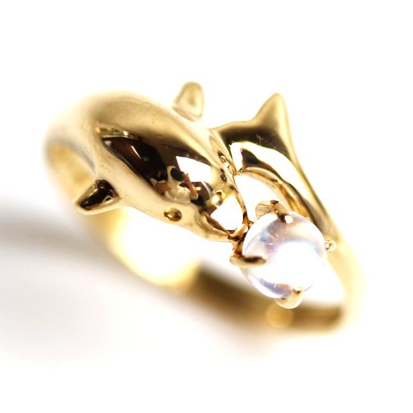 MR4991 K18 イエローゴールド ドルフィンリングイルカ ファッション