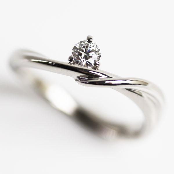 Pt1000プラチナ リング・指輪 ダイヤモンド0.13ct 10号 3.6g 