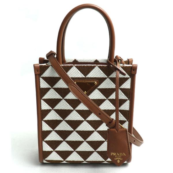 （新品）PRADA シンボルエンブロイダリーファブリックトートバッグ プラダ プラダ シンボル エンブロイダリー ラージ トートバッグ ファブリック