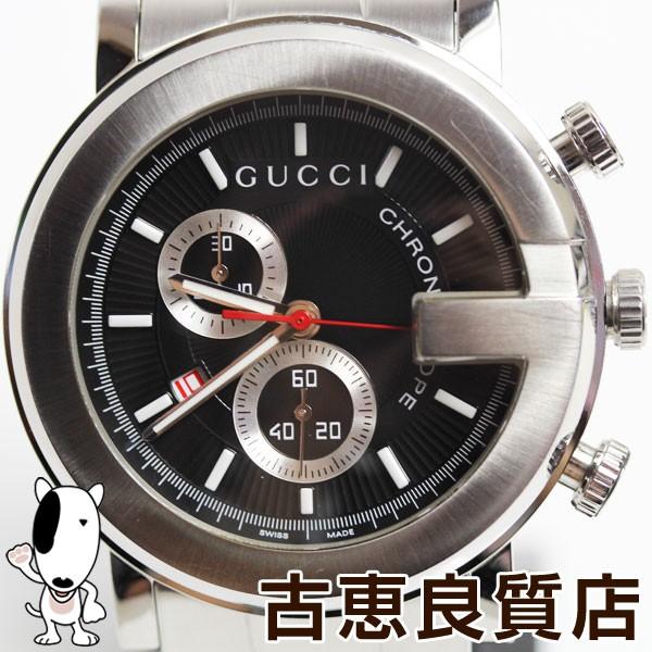 Mt1357 中古 グッチ Gucci 101m Gフェイス クロノグラフ 101m Ya メンズ ブラック文字盤 腕時計 クォーツ Oo30 925 6 古恵良販売 通販 Yahoo ショッピング