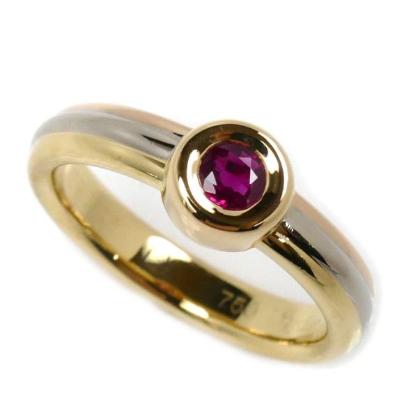 R2784 カルティエ #49 K18YG×ダイヤ×ルビー×サファイアリング Cartier（カルティエ） トリニティドゥカルティエ ダイヤ ルビー
