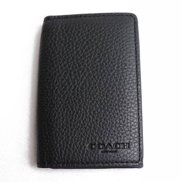 COACH コーチ＊黒 レザー 名刺入れ＊美品未使用＊91308 QB/BK COACH コーチ カードケース ブラック 91308 QB/BK アウトレット