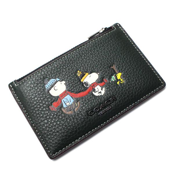 コーチ COACH COACH X PEANUTS ジップ カード ケース・スヌーピー モチーフ CE713 QBSZG  アマゾングリーン//未使用/買取品アウトレット