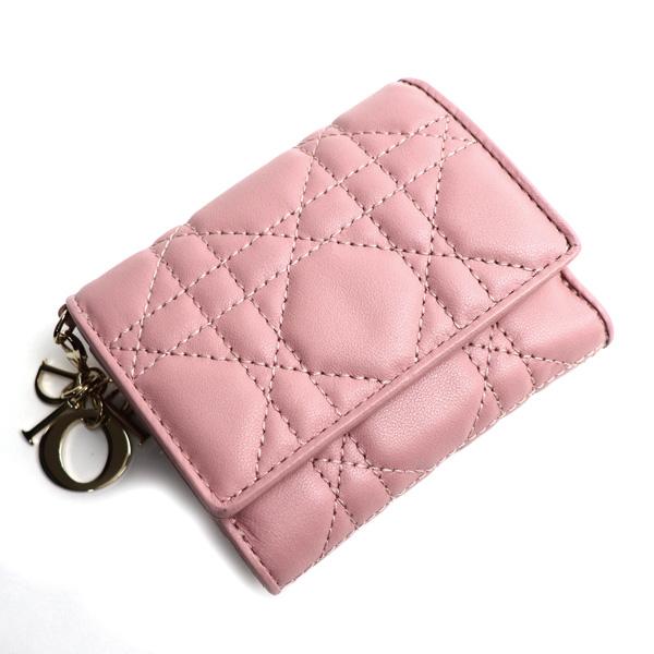 Christian Dior クリスチャンディオール 三つ折り財布 LADY DIOR 