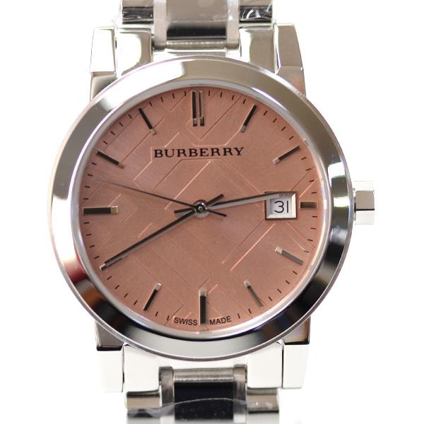 バーバリー BURBERRY シティ BU9124 シルバー ピンク文字盤 腕時計 クォーツ 34mm/未使用品/買取品あすつく/MT4069