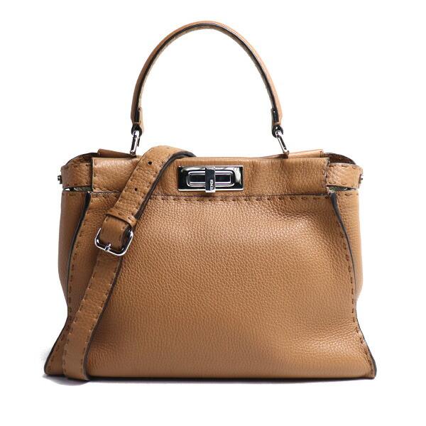 FENDI フェンディ ピーカブー セレリア 2Wayショルダーバッグ ブラウン 
