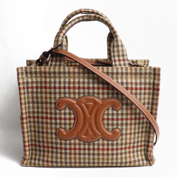 CELINE セリーヌ スモール カバ タイス ツイード 2Wayショルダーバッグ  