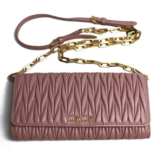 miu miu（ミュウミュウ） マテラッセ ショルダーバッグ ピンク 5MT290