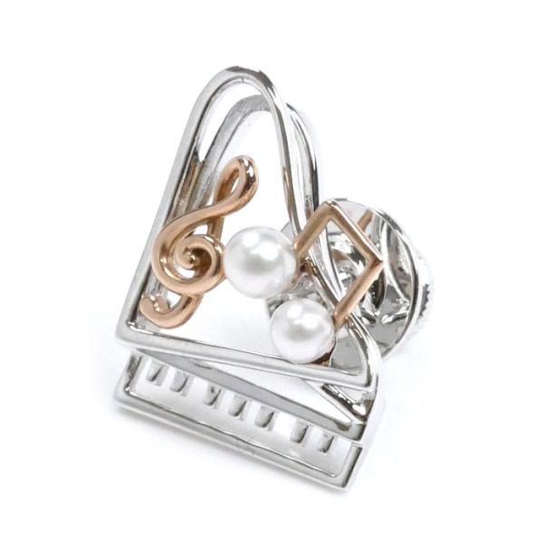 MIKIMOTO（ミキモト） シルバー K18PG ミュージックモチーフ ブローチ