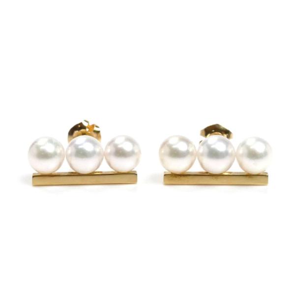 TASAKI タサキ K18YG イエローゴールド バランス ネオ パール ピアス E